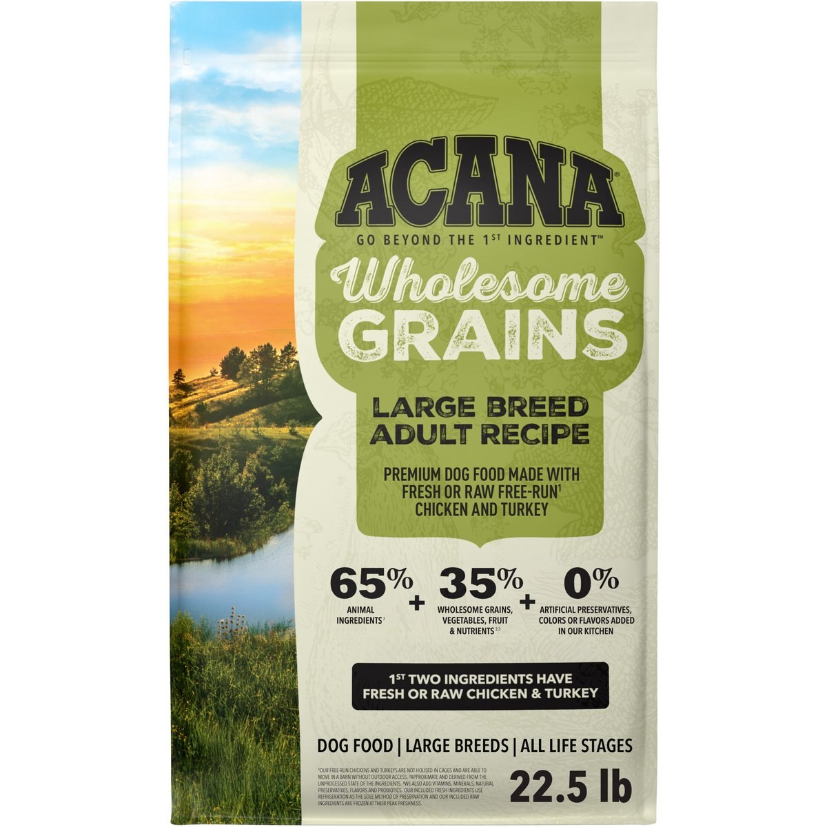 ACANA Wholesome Large Breed Adult Grains Dry Dog Food, 22.5-lb bag