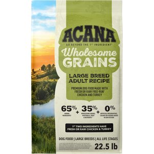 ACANA Wholesome Large Breed Adult Grains Dry Dog Food, 22.5-lb bag