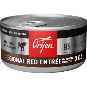 ORIJEN Premium Regional Red Entree in Bone Broth Pate Wet Cat Food, 3-oz can, case of 24