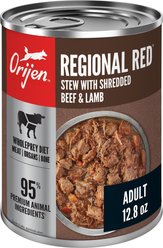 ORIJEN Real Meat Shreds Regional Red Stew Wet Dog Food, 12.8-oz can, case of 12