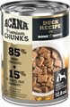 ACANA Premium Chunks Duck in Bone Broth Grain-Free Wet Dog Food, 12.8-oz can, case of 12