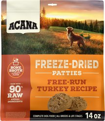 ACANA Free-Run Turkey Patties Grain-Free High-Protein Freeze-Dried Dog Food & Topper, 14-oz bag