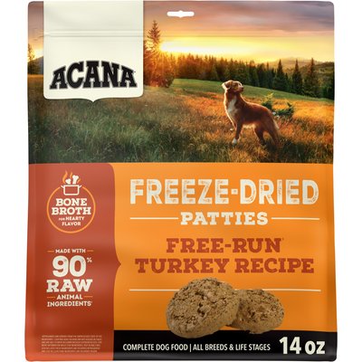 ACANA ACANA Free-Run Turkey Patties Grain-Free High-Protein Freeze-Dried Dog Food & Topper, 14-oz bag