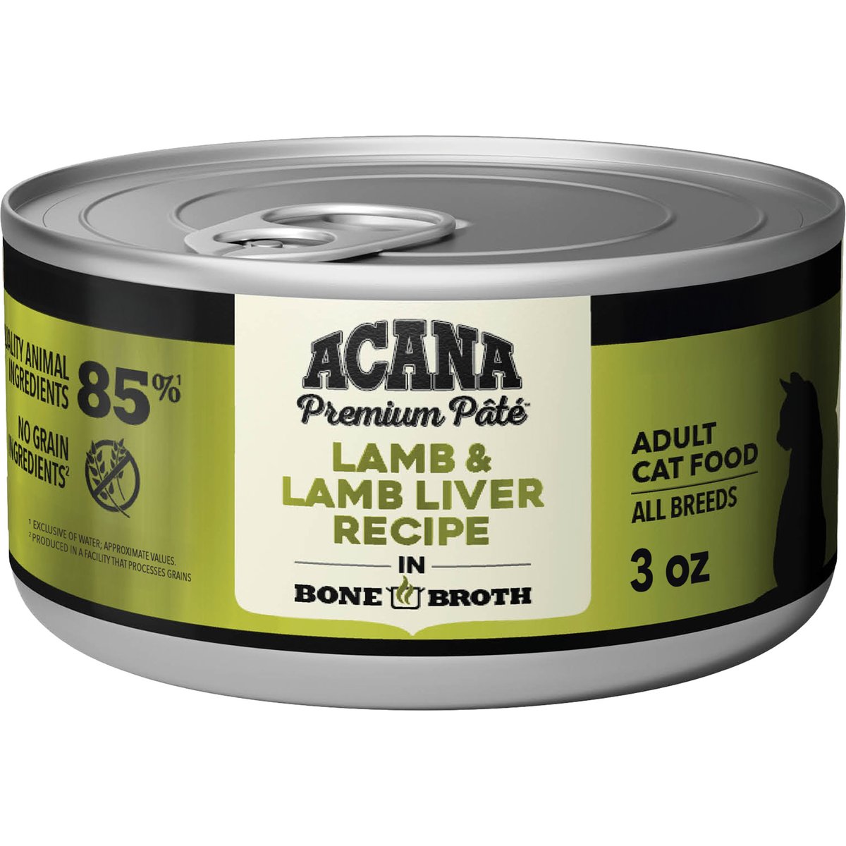 ACANA Premium Lamb & Lamb in Bone Broth Liver Pate Wet Cat Food, 3-oz can, case of 24
