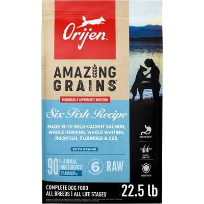 ORIJEN ORIJEN Amazing Grains Six Fish High-Protein Dry Dog Food, 45-lb bundle