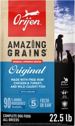 ORIJEN Amazing Grains Original High-Protein Dry Dog Food, 22.5-lb bag