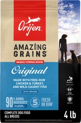 ORIJEN Amazing Grains Original High-Protein Dry Dog Food, 4-lb bag slide 1 of 9
