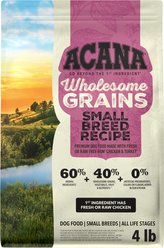 ACANA Wholesome Grains Small Breed Real Chicken Eggs & Turkey Dry Dog Food, 4-lb bag
