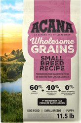 ACANA Wholesome Grains Small Breed Real Chicken Eggs & Turkey Dry Dog Food, 11.5-lb bag slide 2 of 9