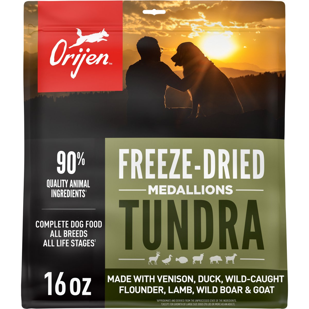 ORIJEN Tundra Grain-Free High-Protein Freeze-Dried Dog Food & Topper, 16-oz bag
