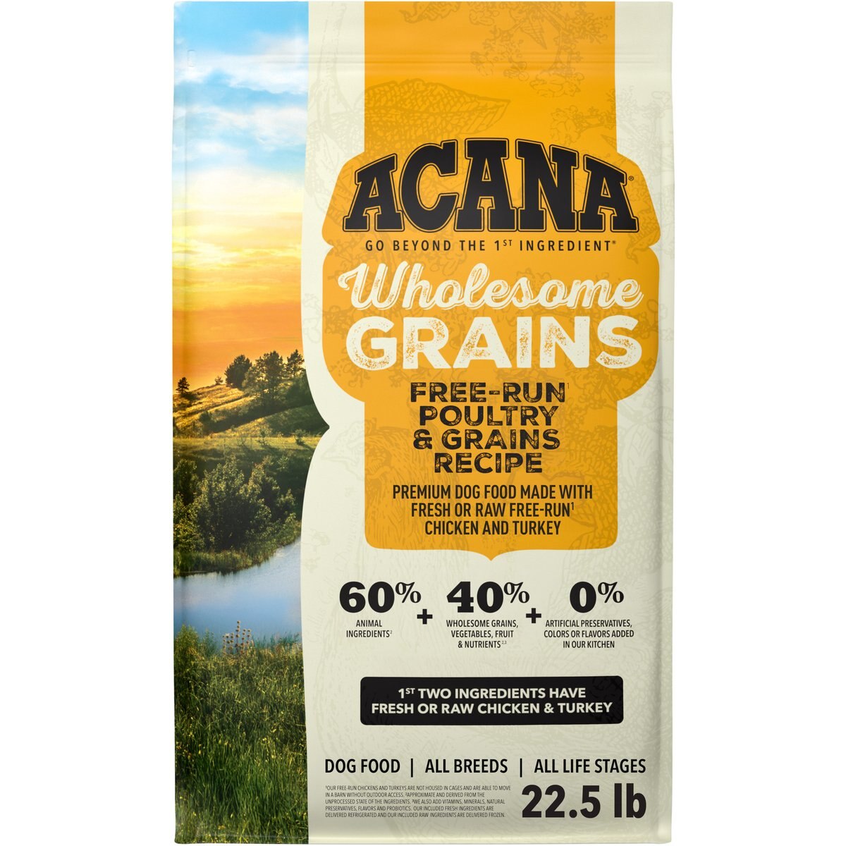 ACANA Free-Run Poultry Wholesome Grains Dry Dog Food, 45-lb bundle