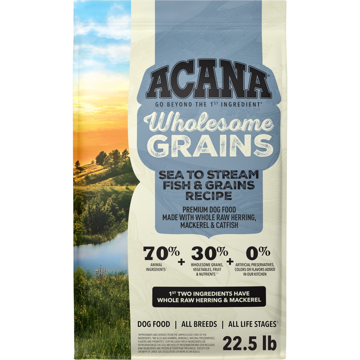 ACANA Sea to Stream Saltwater Fish Wholesome Grains Dry Dog Food, 4-lb bag