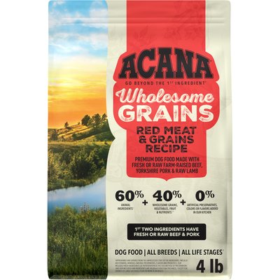 ACANA ACANA Red Meat & Grains Beef Pork & Lamb Wholesome Grains Dry Dog Food, 4-lb bag