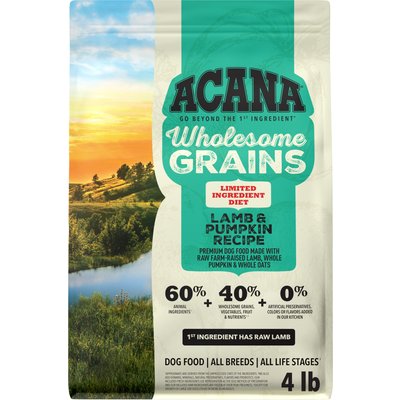 ACANA ACANA Limited Ingredient Lamb & Pumpkin Wholesome Grains Dry Dog Food, 4-lb bag