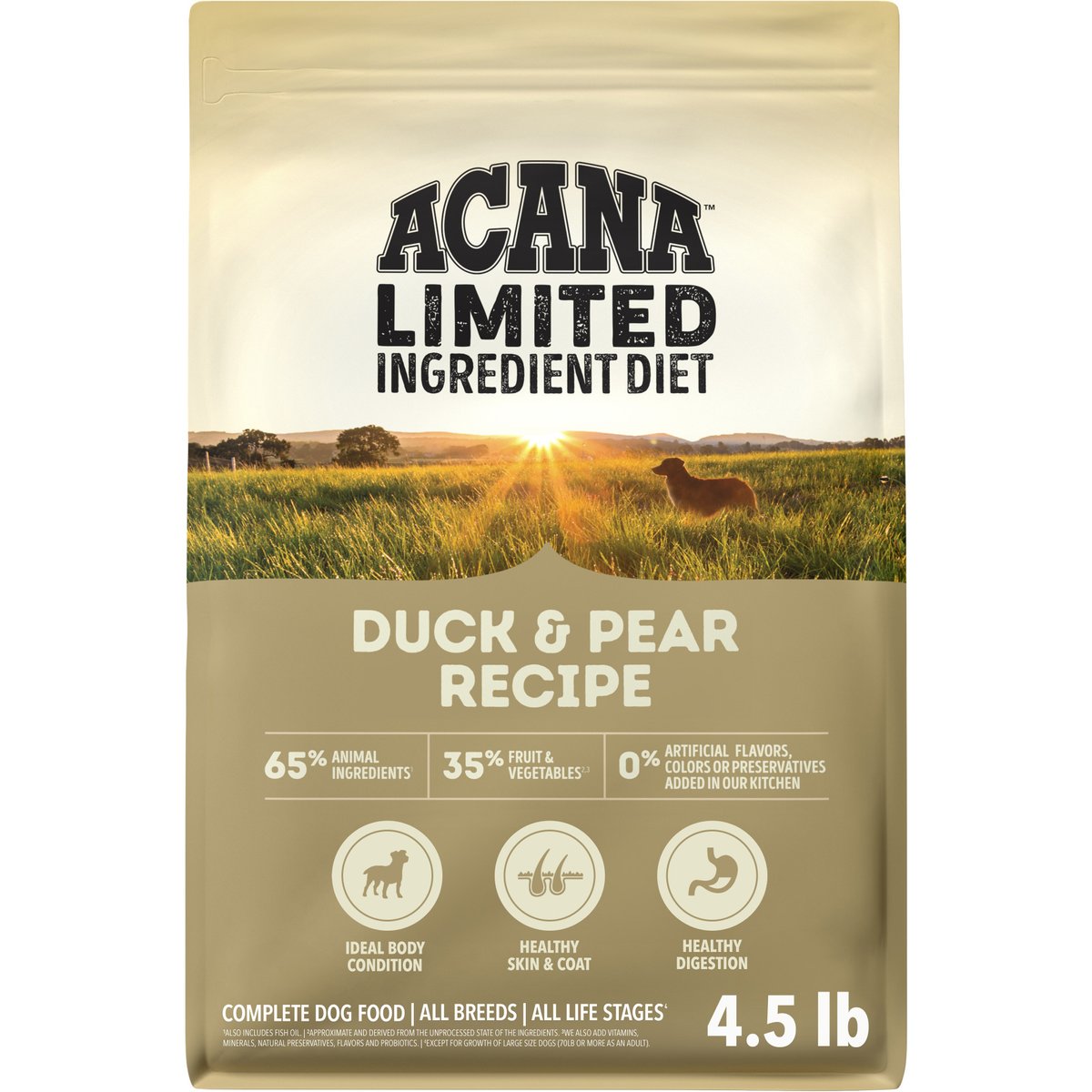 ACANA Singles Limited Ingredient Duck & Pear Grain-Free High-Protein Dry Dog Food, 4.5-lb bag