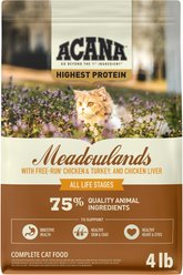 ACANA Meadowlands Chicken Turkey Fish & Cage-Free Eggs Grain-Free Dry Cat Food, 4-lb bag