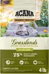 ACANA Grasslands Chicken Duck Turkey Fish & Quail Grain-Free Dry Cat Food, 4-lb bag