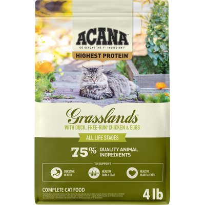 ACANA ACANA Grasslands Chicken Duck Turkey Fish & Quail Grain-Free Dry Cat Food, 4-lb bag