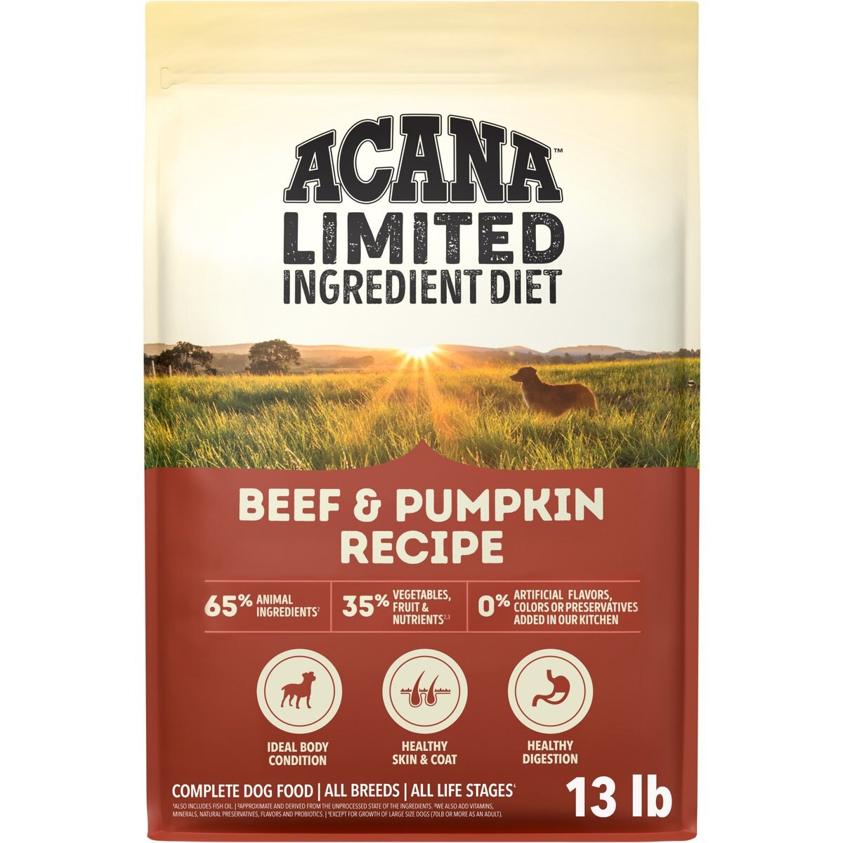 ACANA Singles Limited Ingredient Beef & Pumpkin Grain-Free High-Protein Dry Dog Food, 13-lb bag