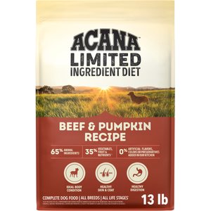 ACANA Singles Limited Ingredient Beef & Pumpkin Grain-Free High-Protein Dry Dog Food, 13-lb bag