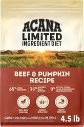 ACANA Singles Limited Ingredient Beef & Pumpkin Grain-Free High-Protein Dry Dog Food, 4.5-lb bag