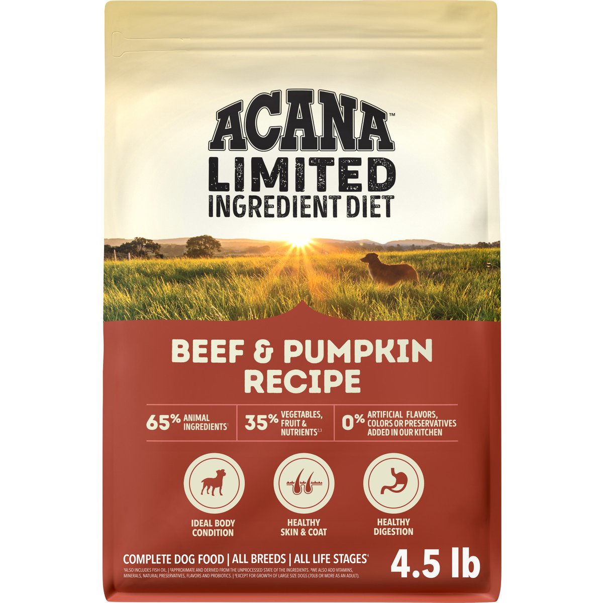 ACANA Singles Limited Ingredient Beef & Pumpkin Grain-Free High-Protein Dry Dog Food, 4.5-lb bag