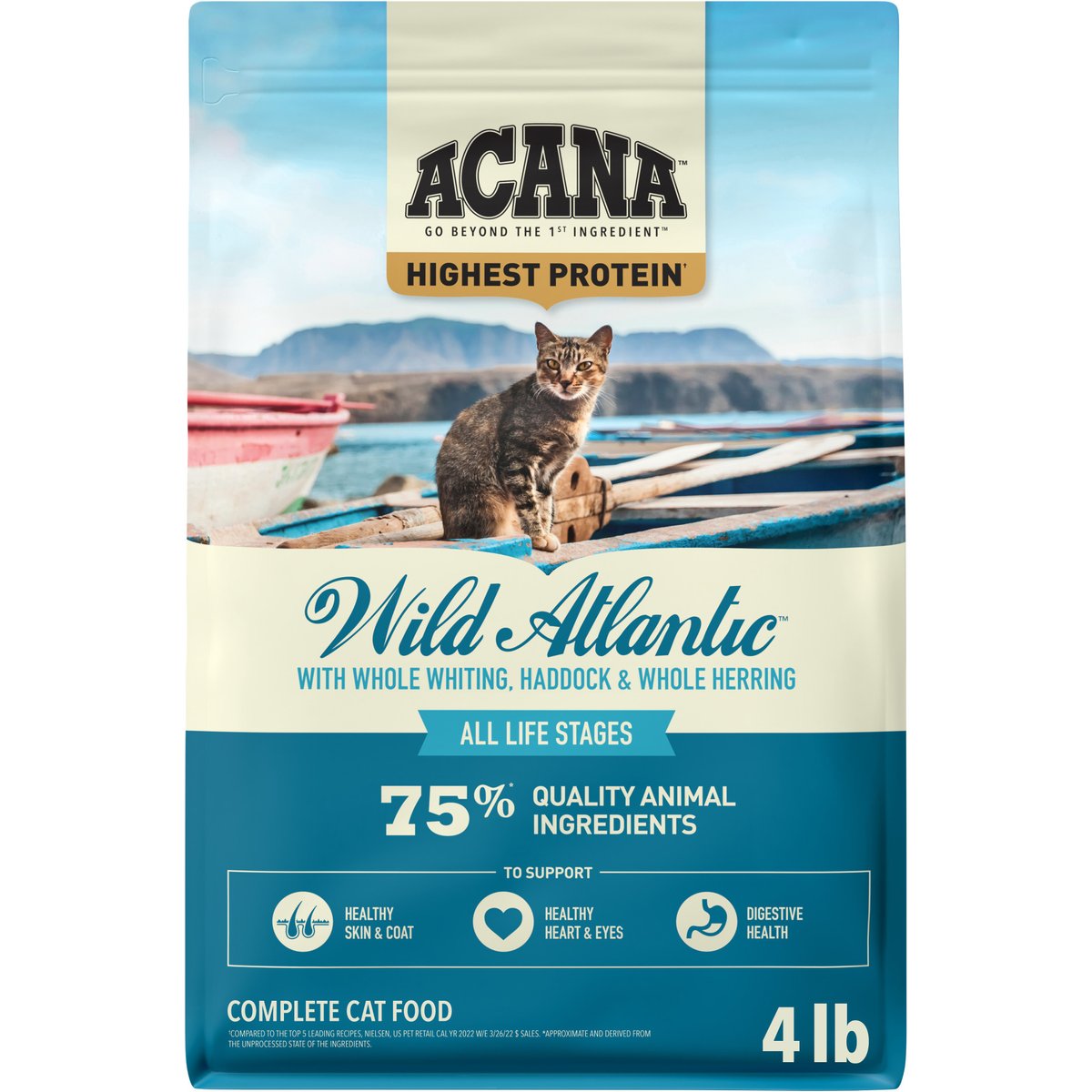 ACANA Wild Atlantic Saltwater Fish with Freeze-Dried Liver Grain-Free Dry Cat Food, 4-lb bag