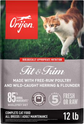ORIJEN Fit & Trim Grain-Free High-Protein Premium Dry Cat Food, 12