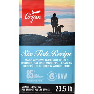 ORIJEN Six Fish Grain-Free Poultry Free High-Protein Dry Dog Food, 23.5-lb bag