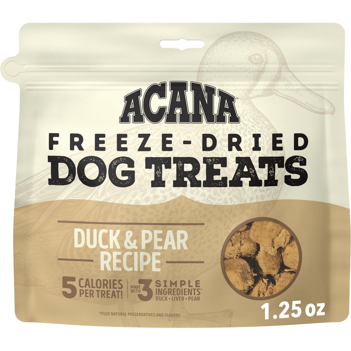 ACANA Singles Duck & Pear Grain-Free Limited Ingredients & Freeze-Dried Dog Treats, 1.25-oz bag