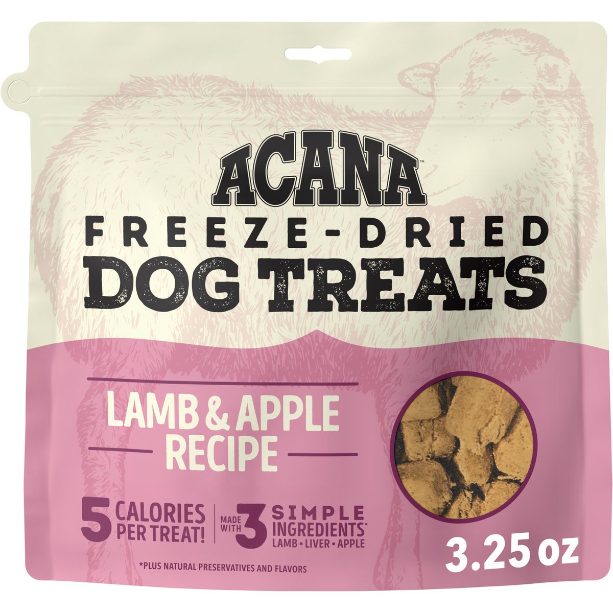 ACANA Singles Lamb & Apple Grain-Free Limited Ingredients & Freeze-Dried Dog Treats, 3.25-oz bag