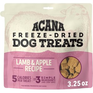 ACANA Singles Lamb & Apple Grain-Free Limited Ingredients & Freeze-Dried Dog Treats, 3.25-oz bag