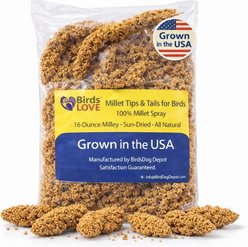 Birds LOVE Economy & Thin Special Tips & Tails Spray Millet Bird Treats, 2.5 to 5-in, 1-lb bag