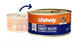Chewy Made Kitten Pate Turkey Recipe Grain-Free Canned Cat Food (FORMERLY TINY TIGER), 3-oz can, case of 24