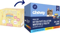Chewy Made Kitten Pate Variety Pack Whitefish & Poultry Recipe Grain-Free Canned Cat Food (FORMERLY TINY TIGER), 3-oz can, case of 24