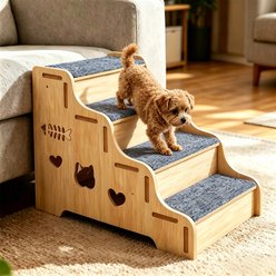 DOPZER Non-Slip Soft Fabric Dog & Cat Stairs, 4-step