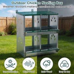 Yafylly 4 Compartment Metal Wall Mount Chicken Nesting Box slide 2 of 7