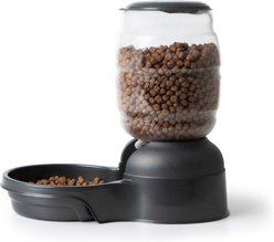 Petmate Replendish Dishwasher Safe Plastic Dog Feeder, Pearl Smoke Gray, 2-lb