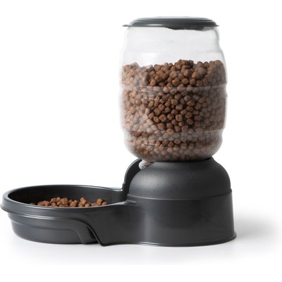Petmate Petmate Replendish Dishwasher Safe Plastic Dog Feeder, Pearl Smoke Gray, 2-lb