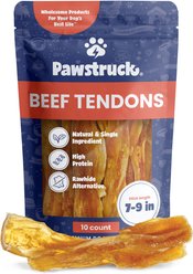 Pawstruck Natural 7 to 9 inch Beef Tendon Sticks Dog Chew Treats, 10 count
