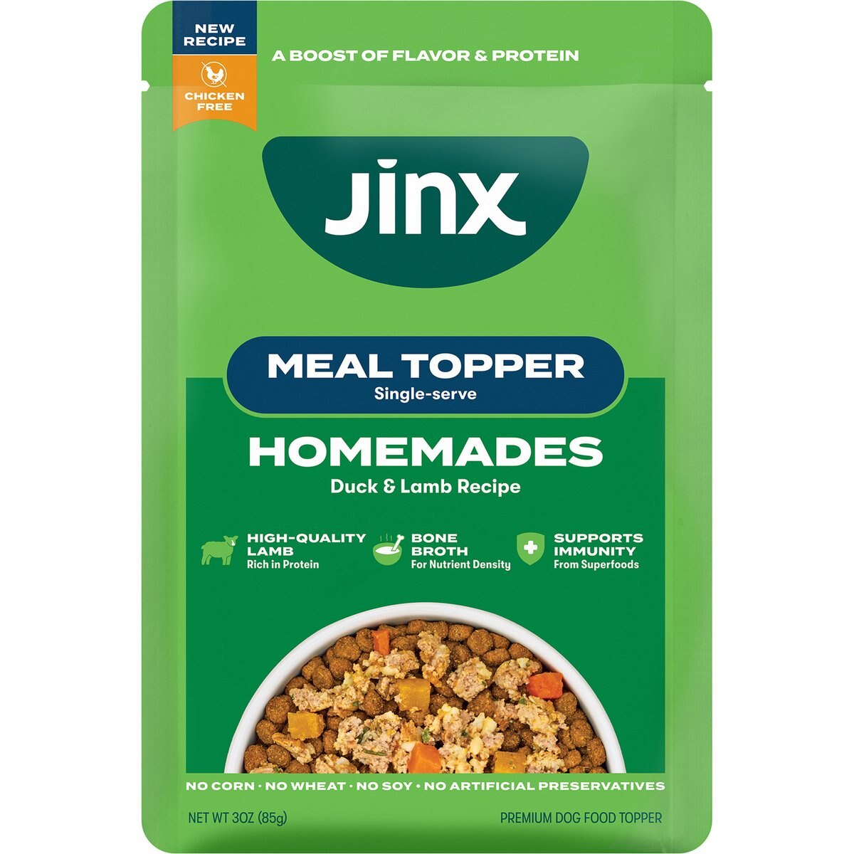 Jinx - Homemades Lamb & Duck Pate Wet Dog Food Topper, 3-oz pouch, 8 count