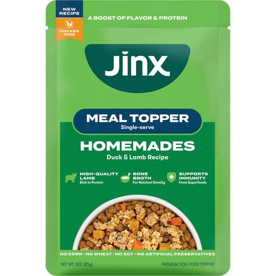 Jinx Jinx - Homemades Lamb & Duck Pate Wet Dog Food Topper, 3-oz pouch, 8 count