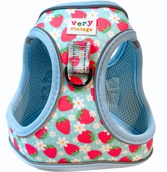 Very Vintage Designs Berry Bestie Eco-Friendly Step-In Vest Dog Harness, Light Blue Multi, Medium: 15.5 to 18-in chest slide 1 of 7