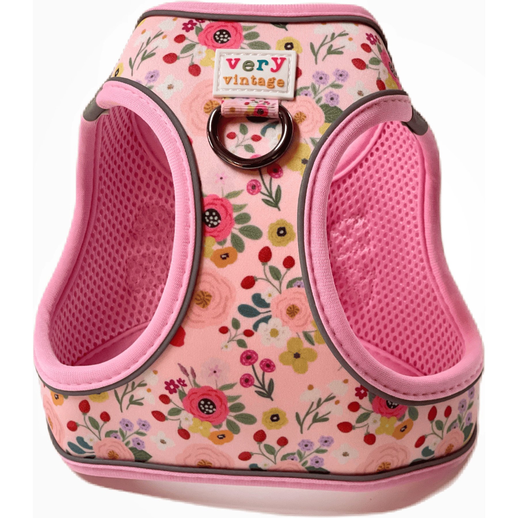 Very Vintage Designs Garden Party Eco-Friendly Step-In Vest Dog Harness, Pink Floral, Large: 22 to 25-in chest