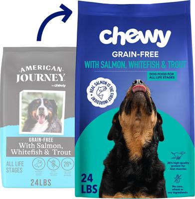 Chewy Made Complete Nutrition High Protein Grain-Free with Salmon, Whitefish & Trout Dry Dog Food (FORMERLY AMERICAN JOURNEY), 24-lb bag