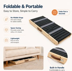 NonoPets 3-in-1 Foldable & Adjustable Wooden Dog Ramp & Stairs slide 2 of 5
