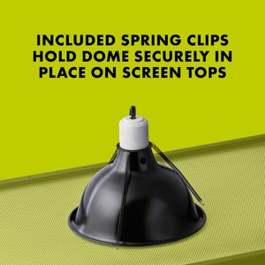 Zilla Premium Reflector Light & Heat Black Ceramic Dome Lighting Fixture, 8.5-in