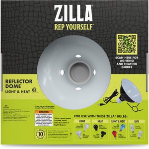 Zilla Premium Reflector Light & Heat Black Ceramic Dome Lighting Fixture, 8.5-in