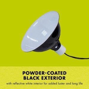 Zilla Premium Reflector Light & Heat Black Ceramic Dome Lighting Fixture, 8.5-in