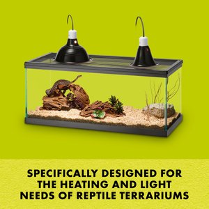 Zilla Premium Reflector Light & Heat Black Ceramic Dome Lighting Fixture, 8.5-in